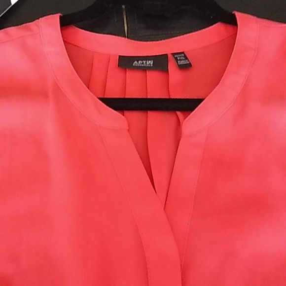 Apt 9 cayenne coral sheer button blouse XLP - Picture 8 of 16